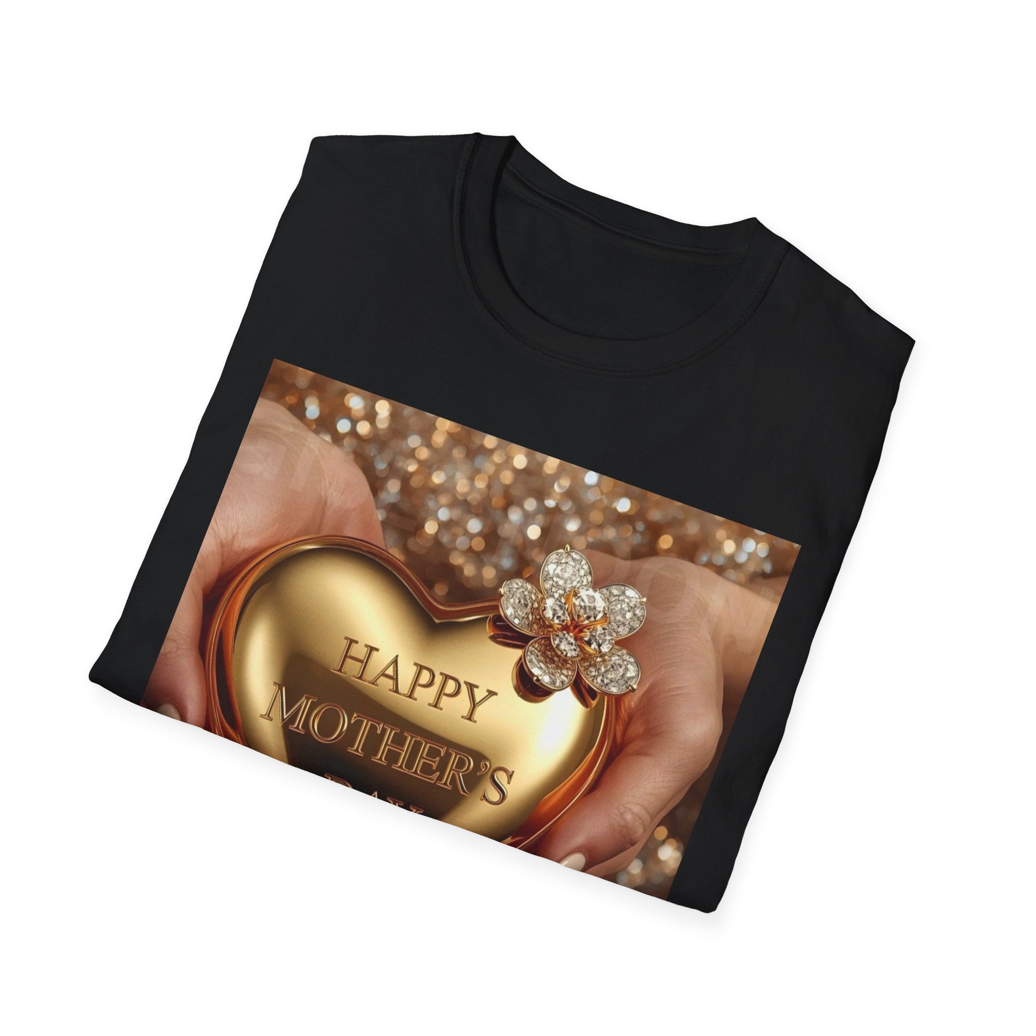 Mother's Day Heart T-Shirt — Happy Mother's Day Gold Heart Design