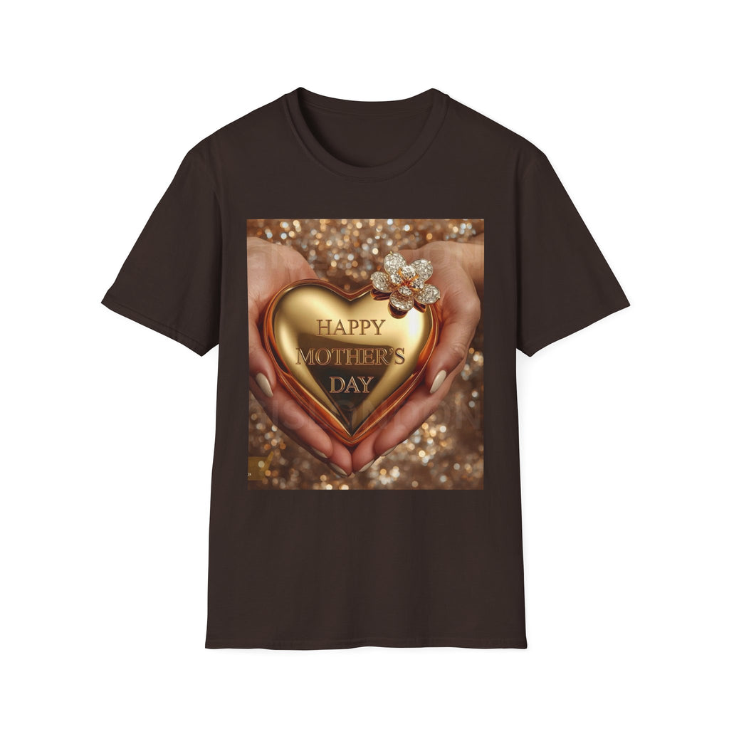 Mother's Day Heart T-Shirt — Happy Mother's Day Gold Heart Design