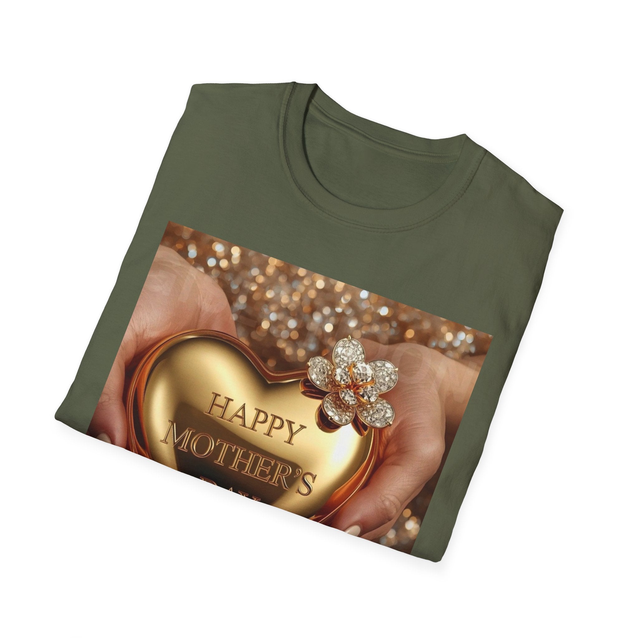 Mother's Day Heart T-Shirt — Happy Mother's Day Gold Heart Design