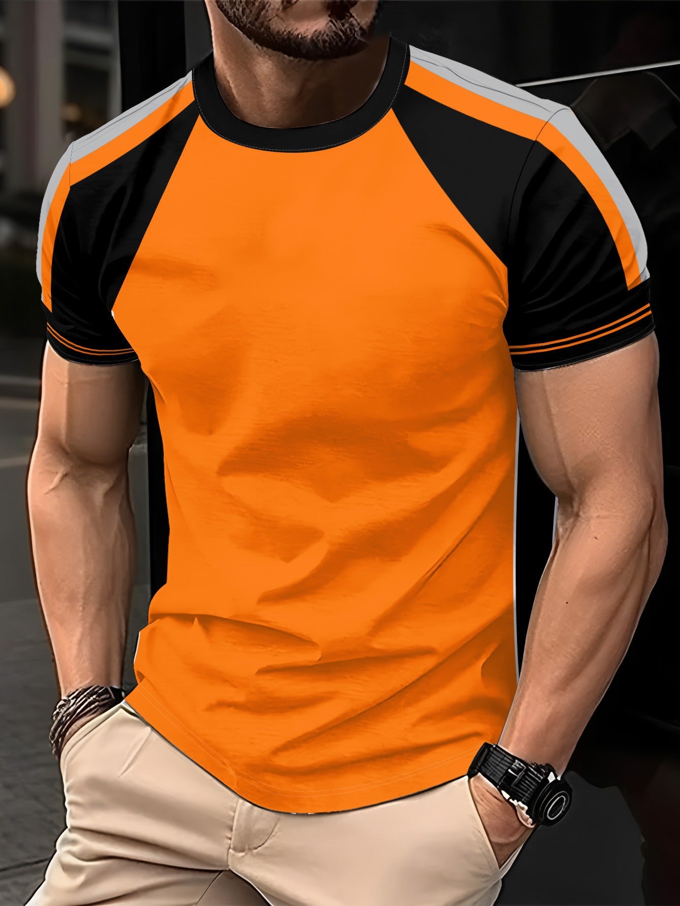 Men's 3D Digital Print Crewneck Short-Sleeve T-Shirt