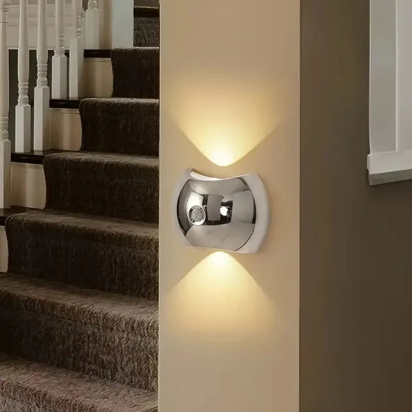LED Modern Indoor Wall Light With Motion Sensor 3 Color Modes 2700K/4500K/6500K USB Rechargeable Magnetic Portable Wall Sconce For Living Room Bedroom 2 Packs