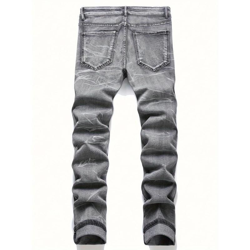 Men's Fashionable Gray Stretch Denim Jeans