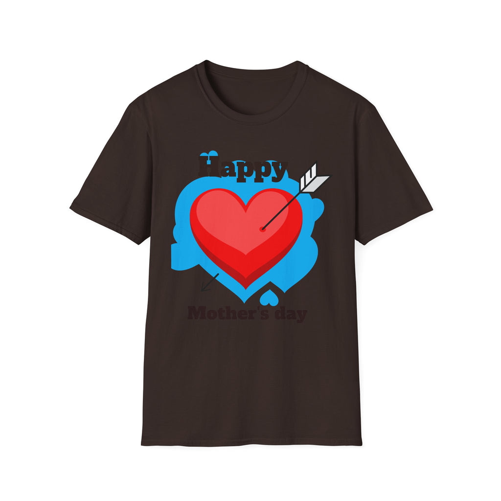 Mother's Day T-Shirt – 'Happy Mother's Day' Heart Arrow Design (Back: I Love You Mommy)