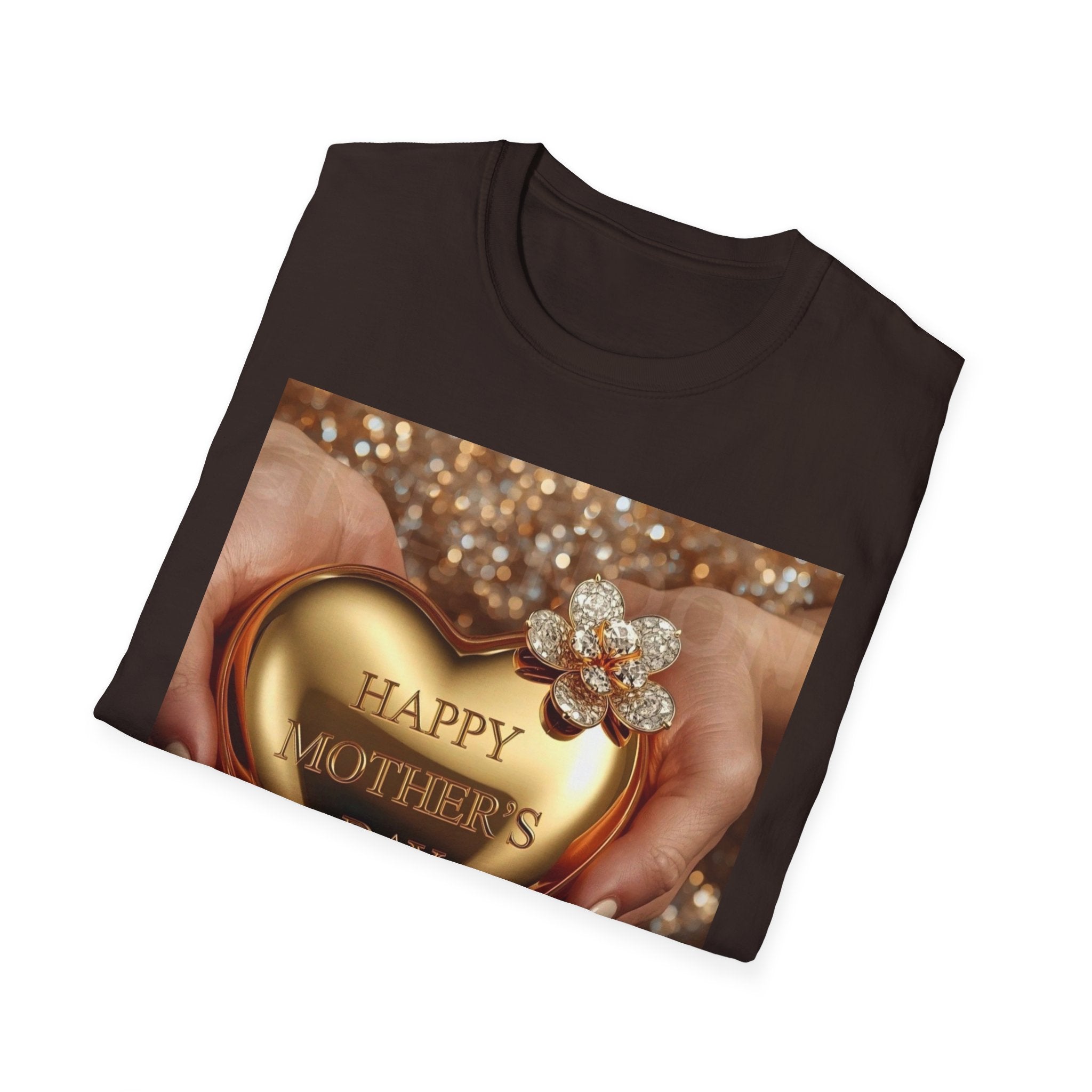 Mother's Day Heart T-Shirt — Happy Mother's Day Gold Heart Design