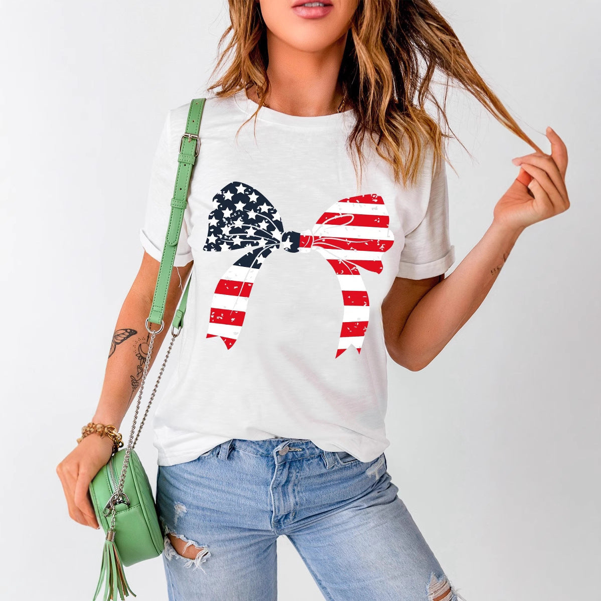 Summer Hot Sale Independence Day T-shirt Cotton