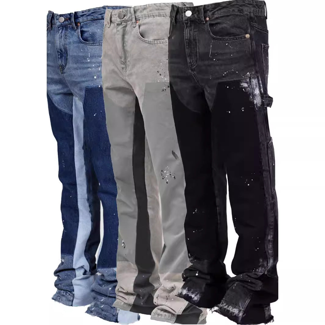 European And American Men's Denim Work Pants