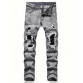 Men's Fashionable Gray Stretch Denim Jeans