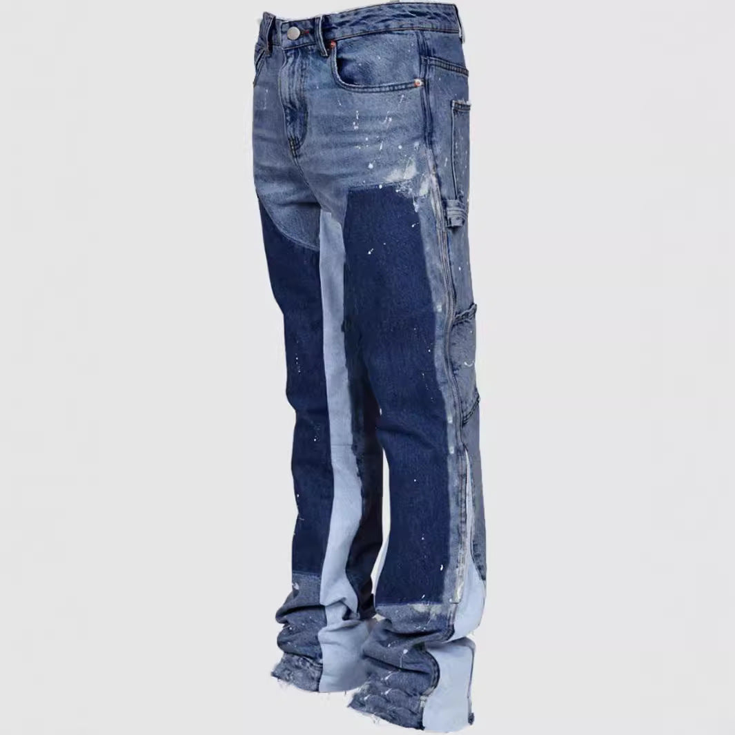 European And American Men's Denim Work Pants