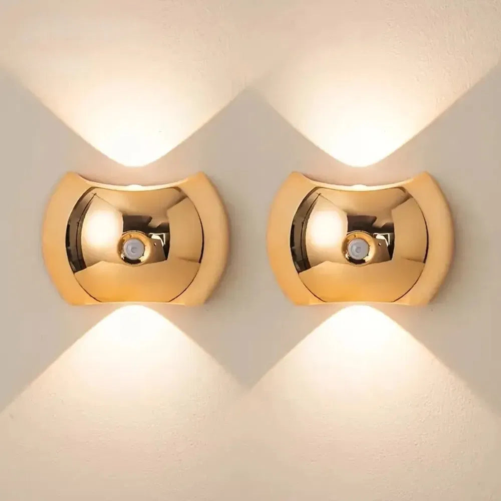 LED Modern Indoor Wall Light With Motion Sensor 3 Color Modes 2700K/4500K/6500K USB Rechargeable Magnetic Portable Wall Sconce For Living Room Bedroom 2 Packs