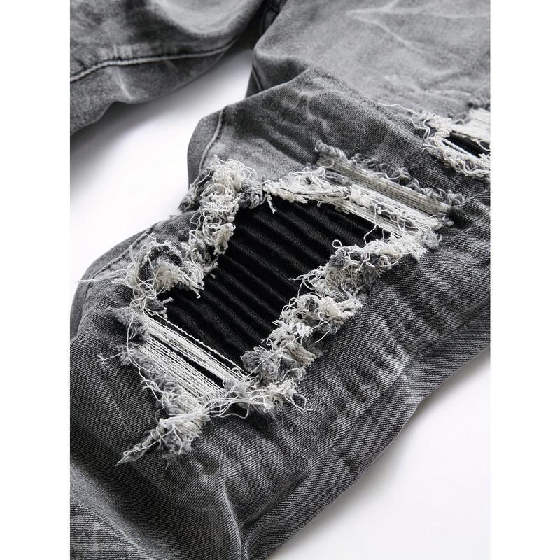 Men's Fashionable Gray Stretch Denim Jeans
